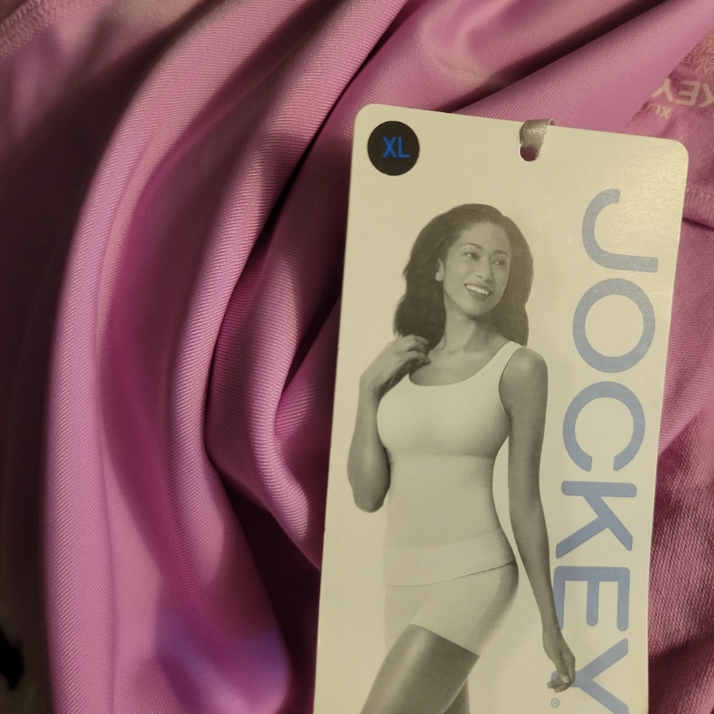 NWT XL JOCKEY High Back Tank with Yummie Tummie Control Pink Cami